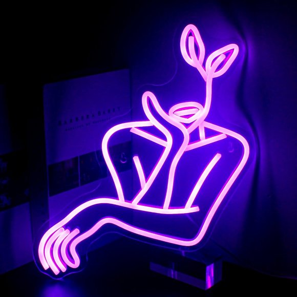 Urban Outfitters Other - Neon Purple Self Love Woman Girl Plant Body Positivity Light Room Wall Decor